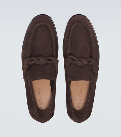 Astaire Knot brown suede loafers