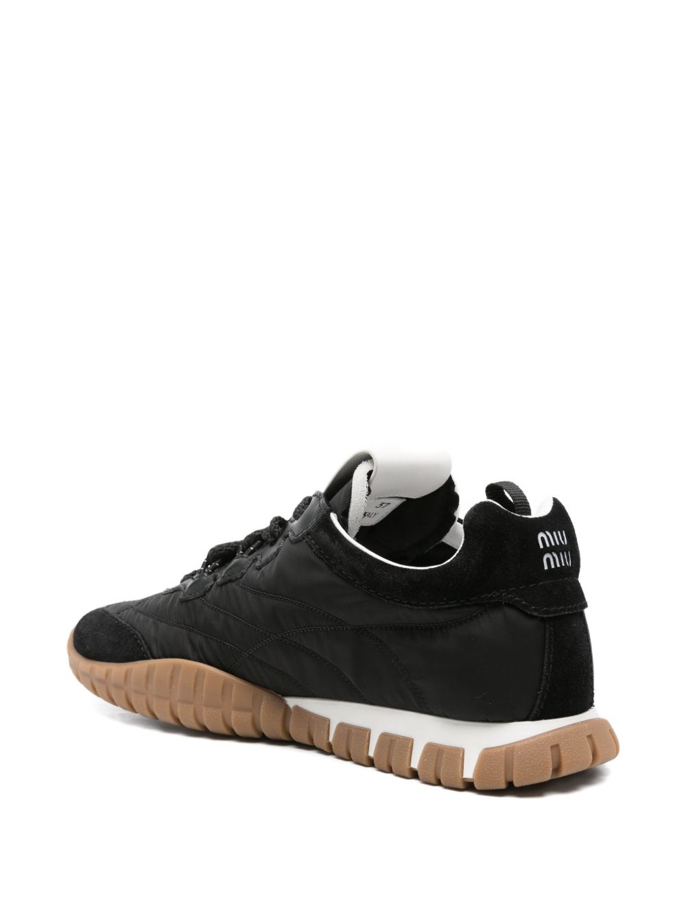 Black panelled trainers