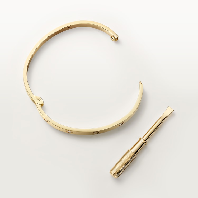 LOVE bracelet, medium model, 4 diamonds, gold
