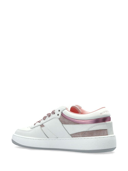 Sneaker con logo stampato bianco/oro rosa