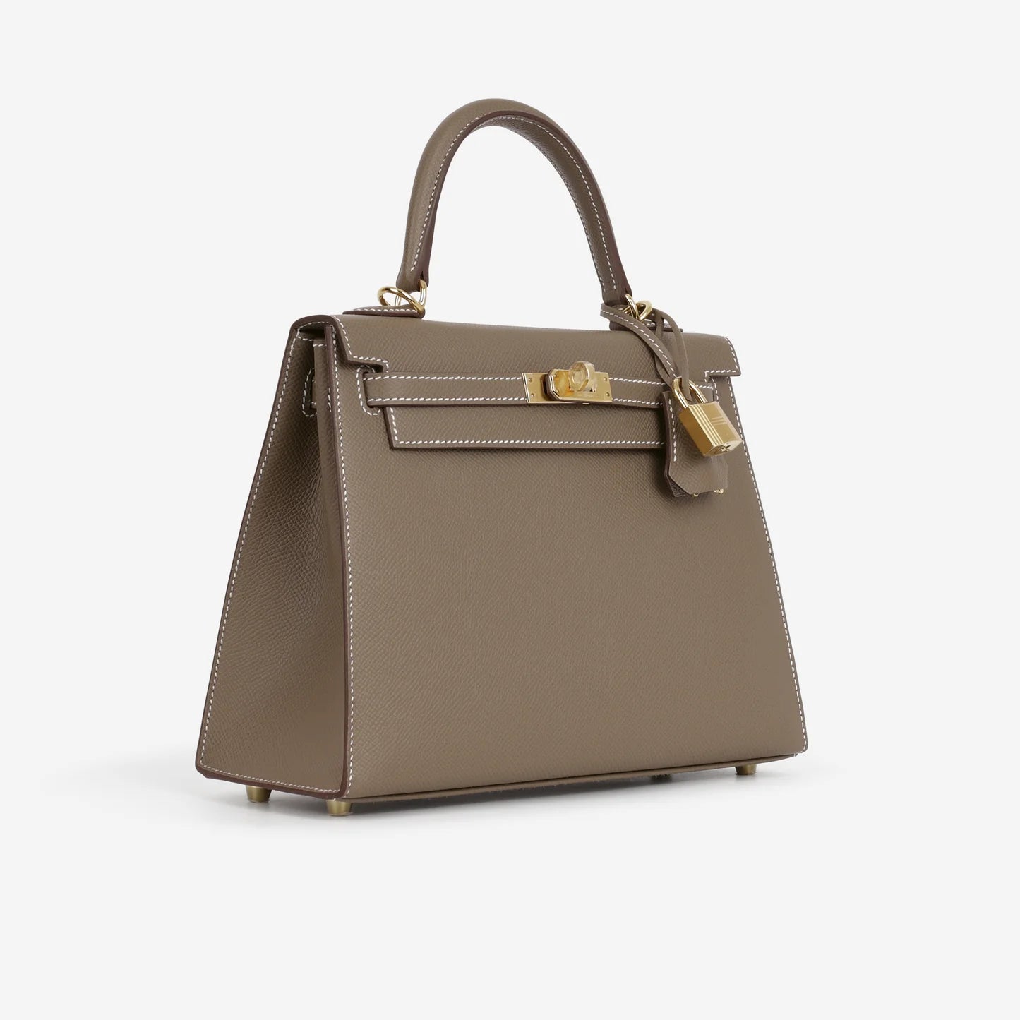Kelly 25 Etoupe with gold hardware Epsom