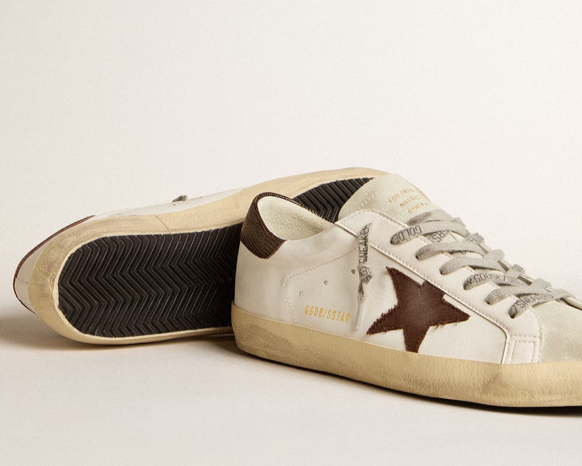 Bio-based con stella in canvas e talloncino in pelle marrone scuro