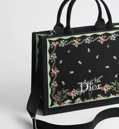 Borsa Dioramour Medium Dior Book Tote con tracolla nera