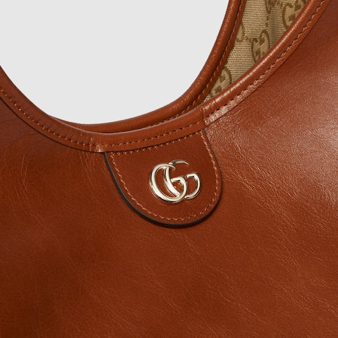 GG Giglio small shopping bag in dark brown leather