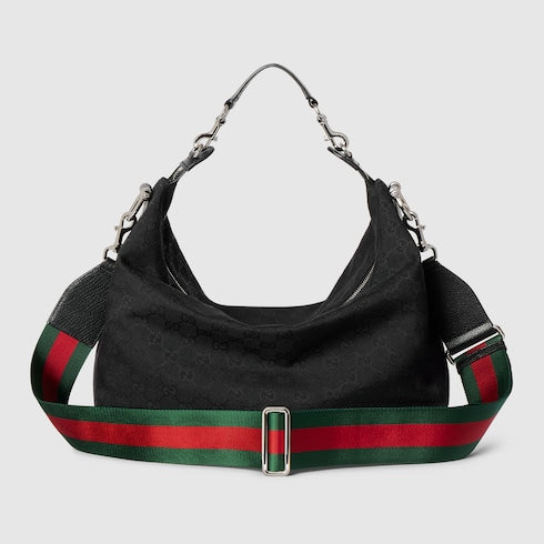 Brera medium shoulder bag in black fabric