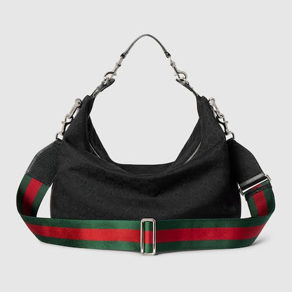 Brera medium shoulder bag in black fabric