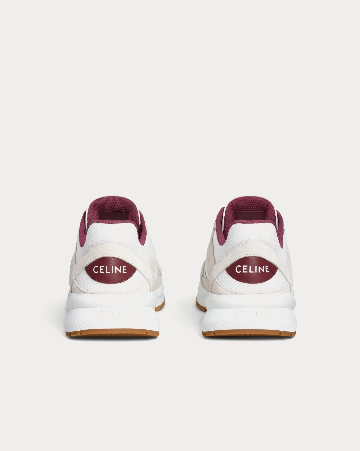 CR-03 Runner sneakers basse in mesh pelle scamosciata e pelle di vitello bianco ottico / beige / bordeaux