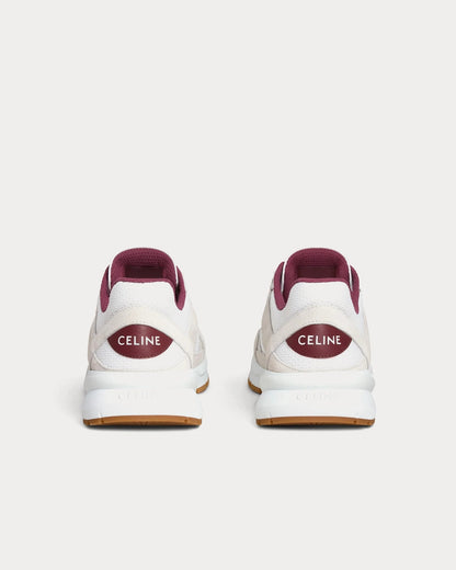 CR-03 Runner sneakers basse in mesh pelle scamosciata e pelle di vitello bianco ottico / beige / bordeaux