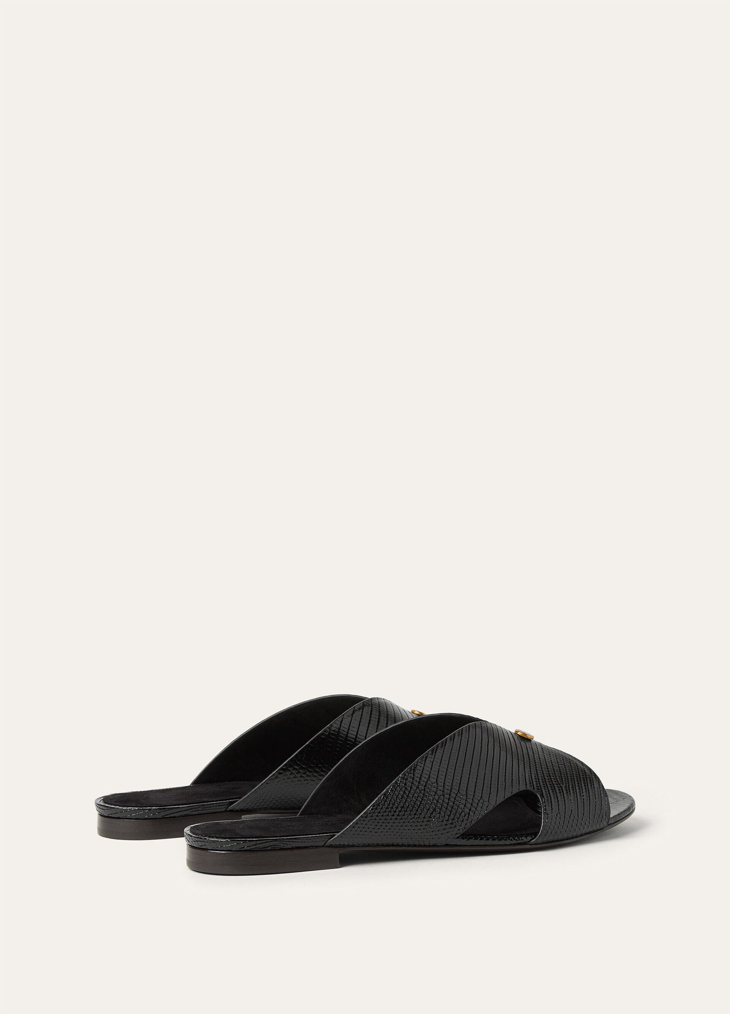 Black Lizard Genuine Leather Sandals