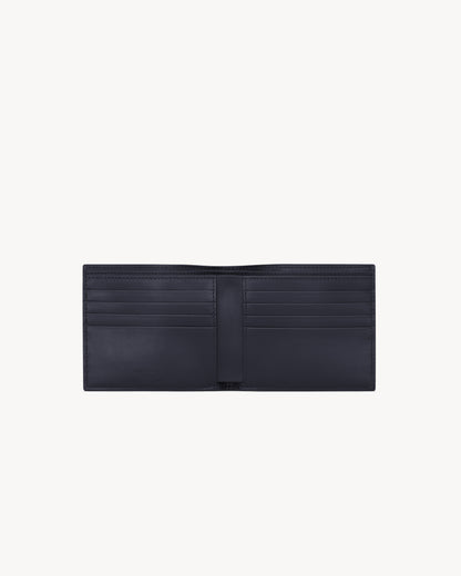 East/West wallet in smooth blue leather