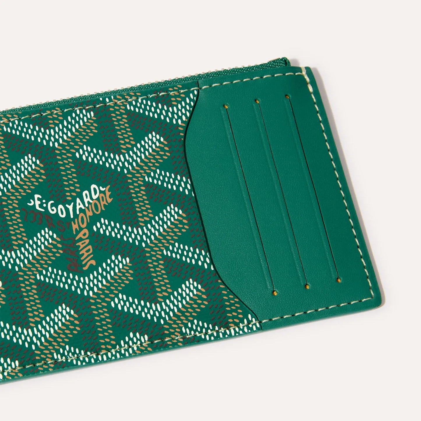 Bourbon zipped card holder Green