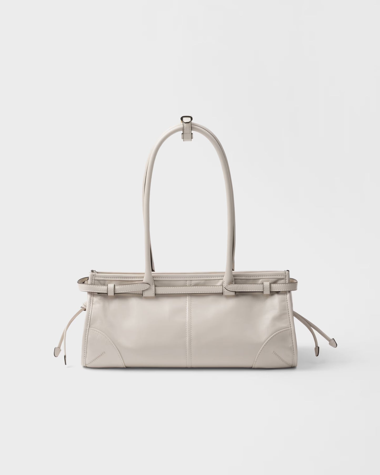 Bonnie mittelgroße Handtasche aus weißem Leder