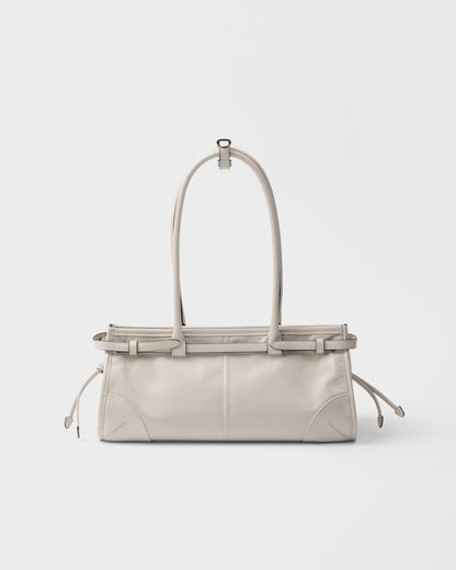 Bonnie mittelgroße Handtasche aus weißem Leder
