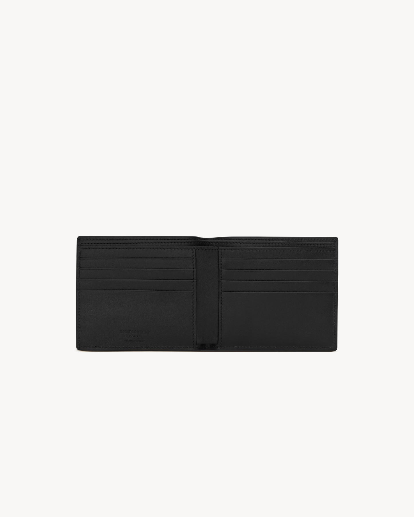 East/West wallet in smooth black leather