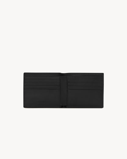 East/West wallet in smooth black leather