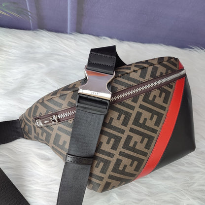 Marsupio multicolore in tela rivestita Zucca e pelle con motivo FF