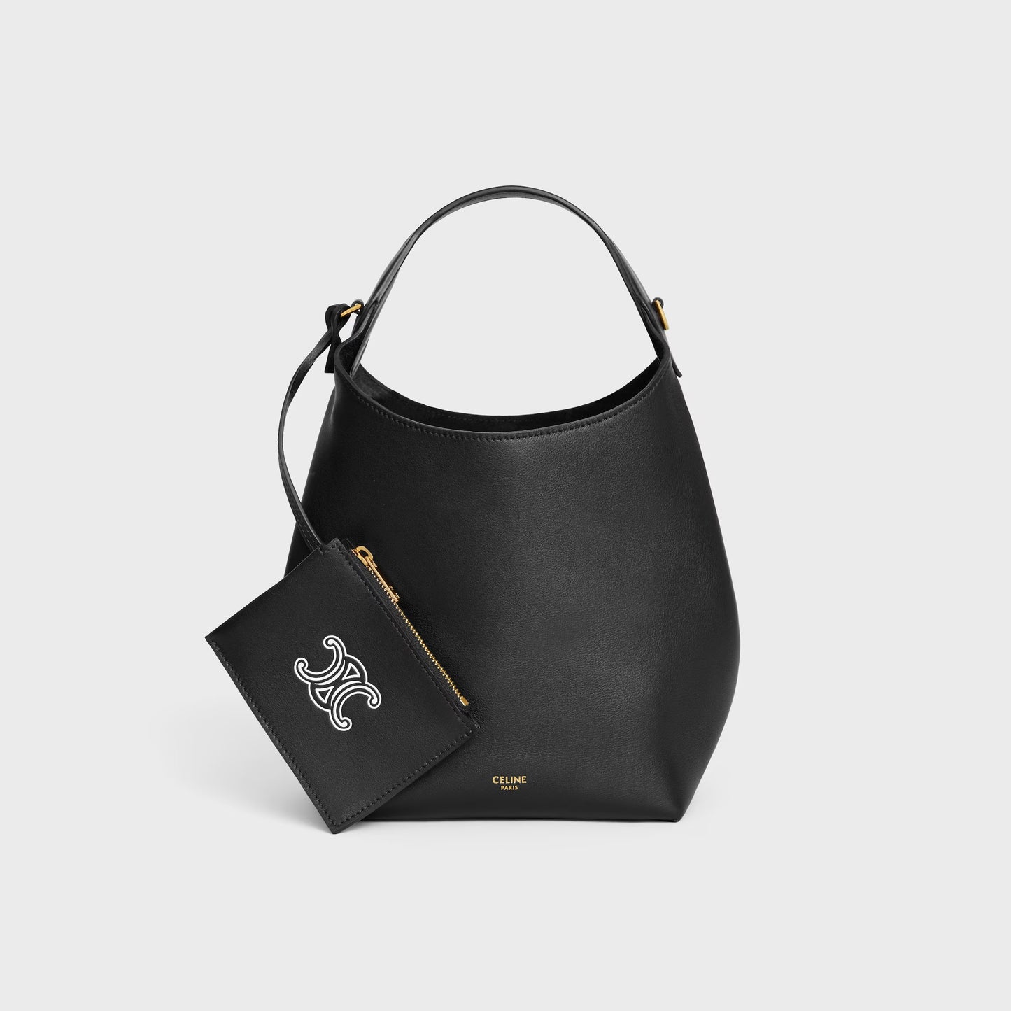 HOBO PICCOLA IN MORBIDA PELLE DI VITELLO LISCIA NERO