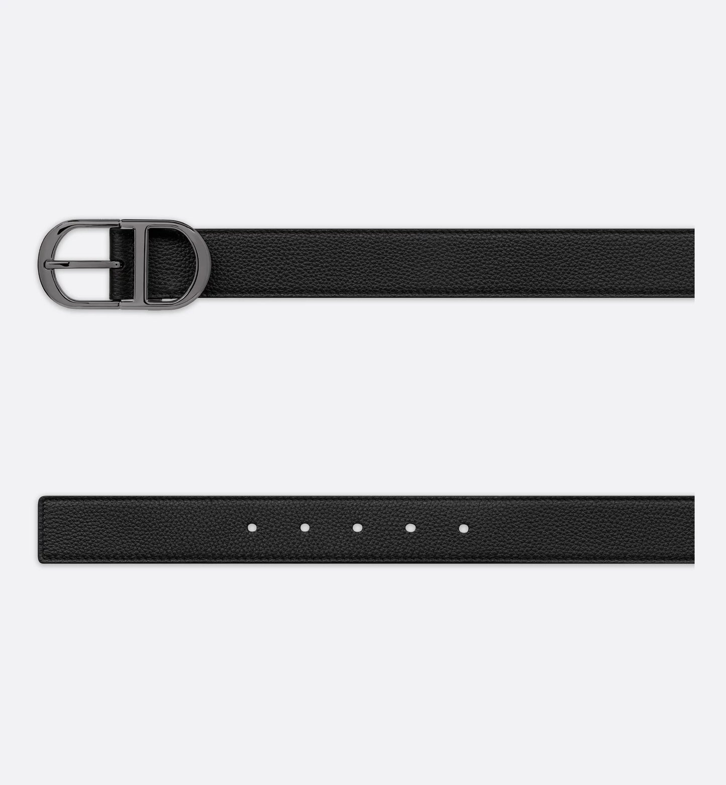 Men's 33mm black hammered calfskin leather belt