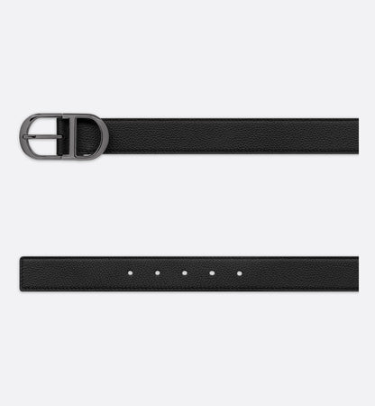 Men's 33mm black hammered calfskin leather belt