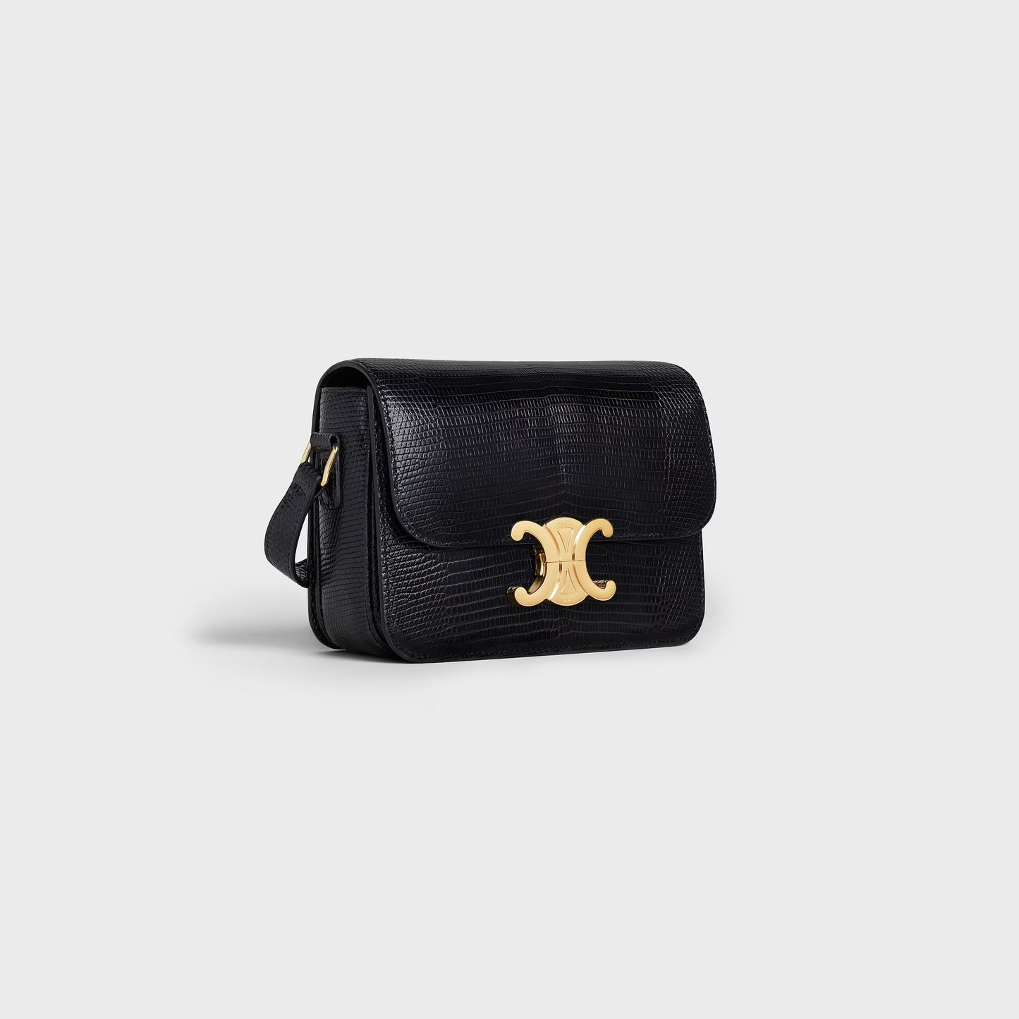 Borsa Teen Triomphe in pelle di lucertola nero