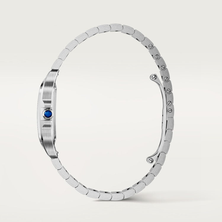 Santos watch in silver with blued steel hands