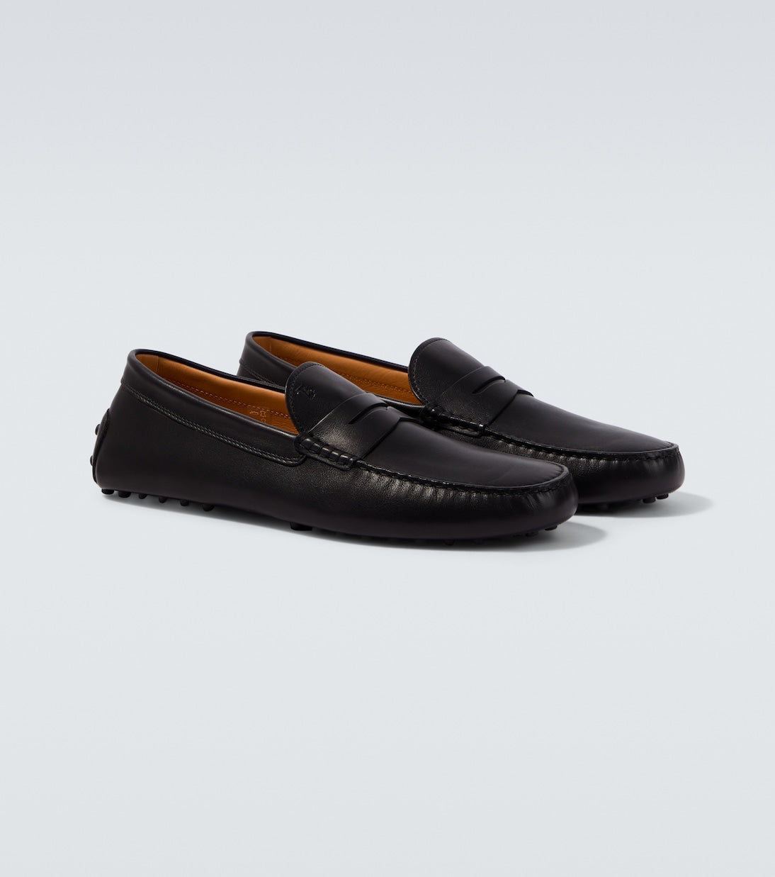 Black Gommino Leather Loafers