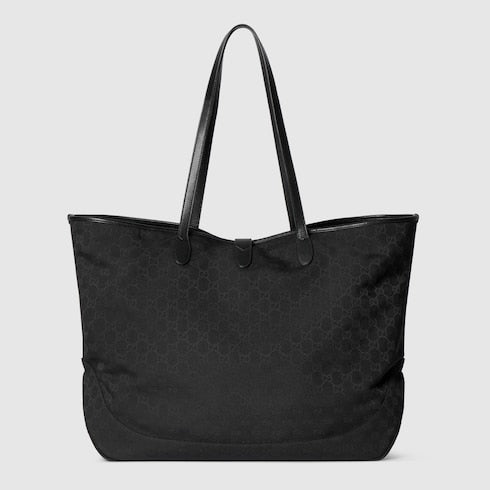Black GG Jackie large fabric shopping bag