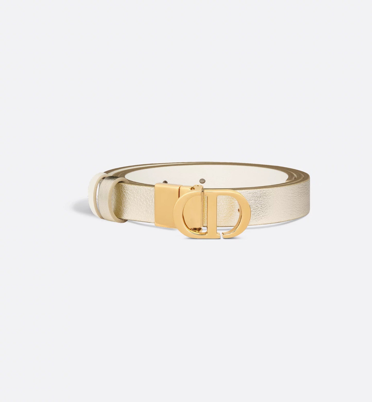 Women's Reversible 30 Montaigne Belt in Gold and Milk Smooth Calfskin 20 mm