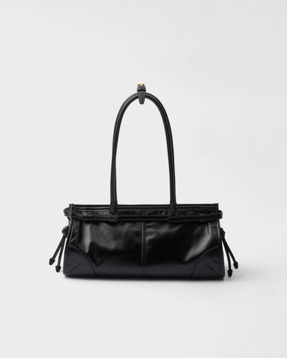 Bonnie medium black leather handbag