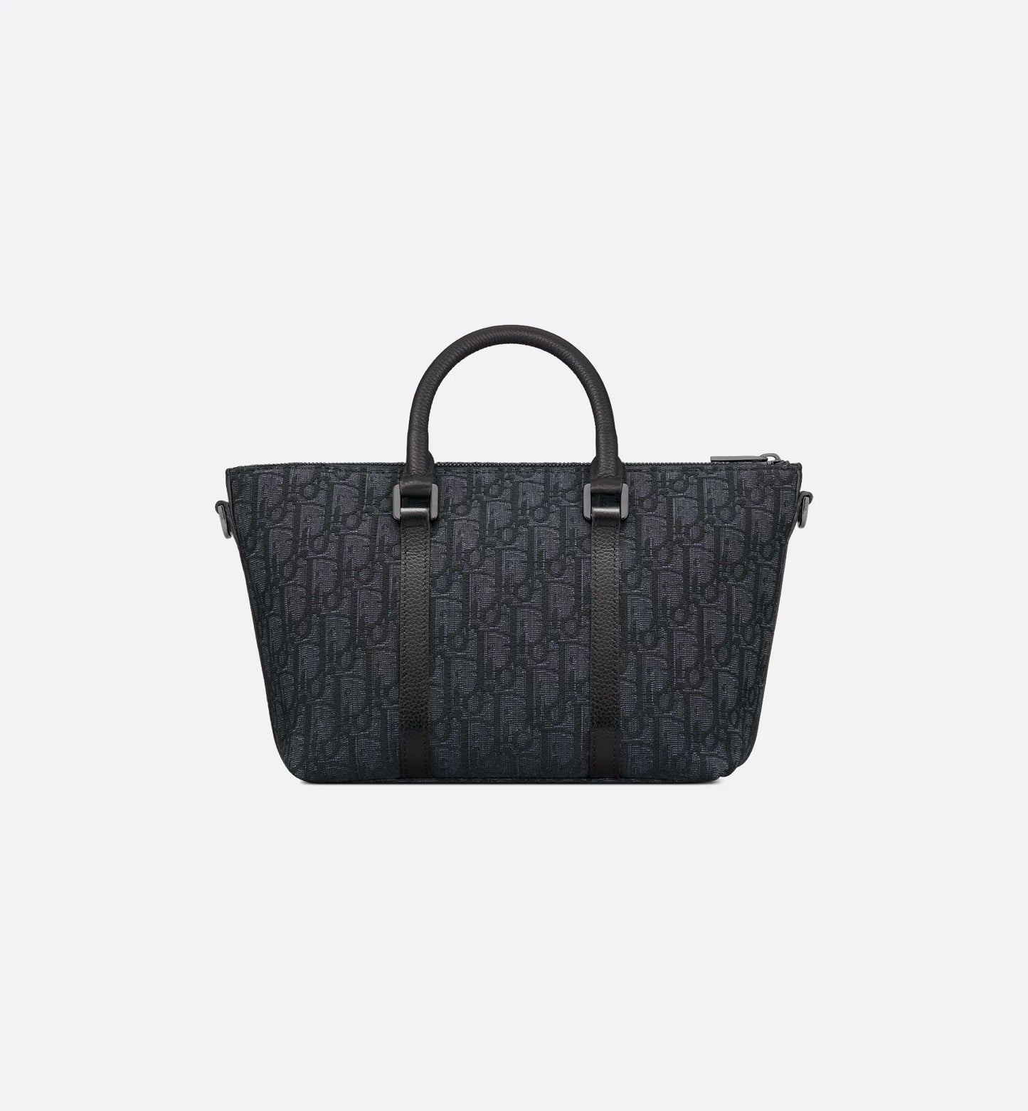 Weekender 25 Nero Jacquard Oblique e pelle di vitello martellata nera