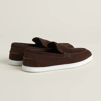Brown suede loafer