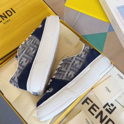Match Sneakers con plateau in tela FF Fabric Canvas blu