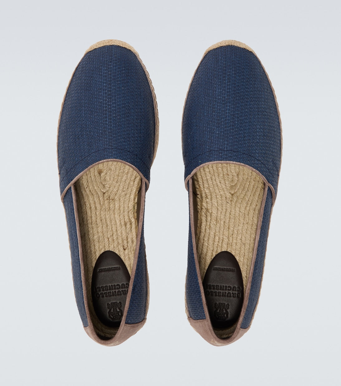 Canvas espadrilles with blue suede trim
