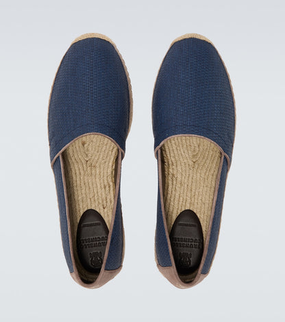 Canvas espadrilles with blue suede trim