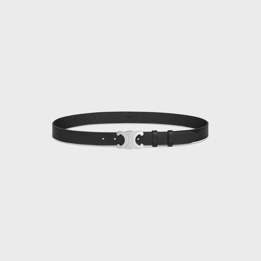 Cintura Triomphe 30 mm in pelle di vitello vintage nero uomo
