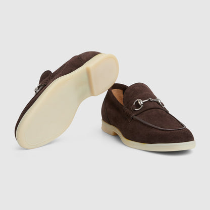 Mocassino uomo con Morsetto pelle scamosciata marrone scuro