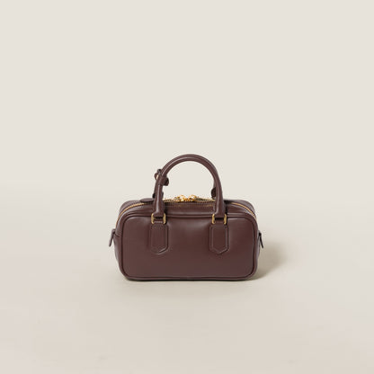 Arcadie regular dark brown leather bag