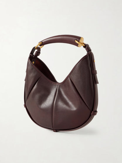 Borsa a tracolla in pelle a pannelli Mombasa bordeaux