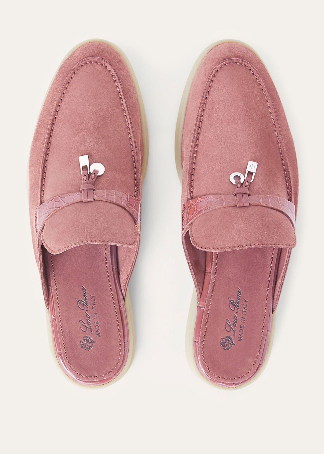 Babouche Charms Walk in pelle scamosciata rosa