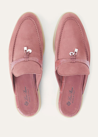Babouche Charms Walk in pelle scamosciata rosa