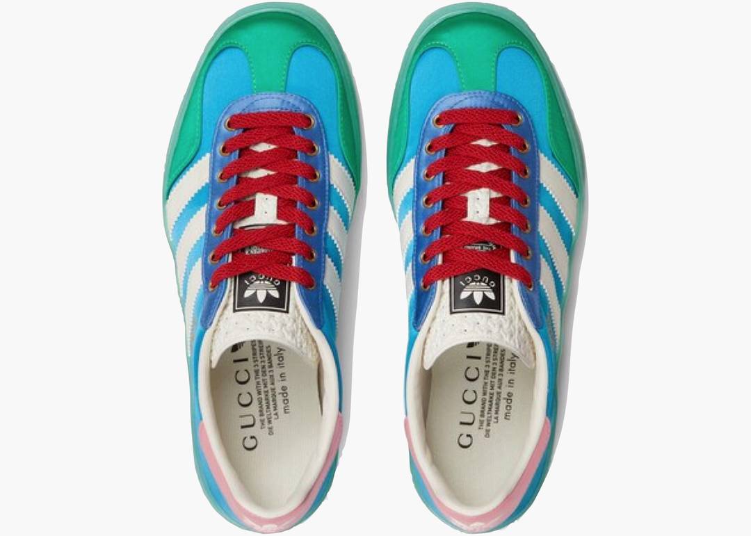 GG x Adidas Gazelle Hellblaue Seide