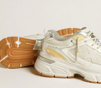 Lightstar in white leather and mesh with distressed white star