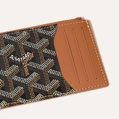Bourbon zipped card holder Black & Tan