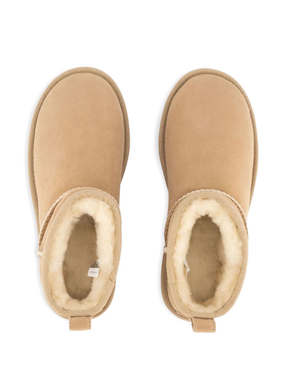 Stivaletti Ultra Mini con patch logo beige