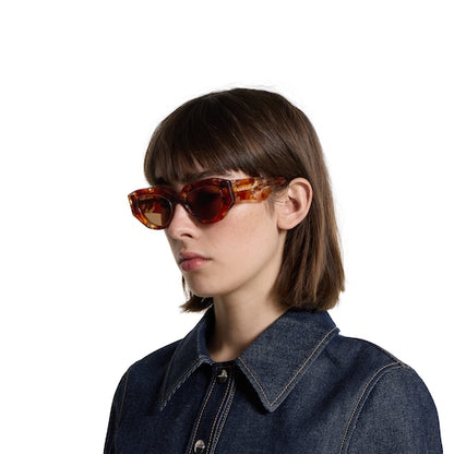 Occhiali da sole cat-eye tartarugato marrone