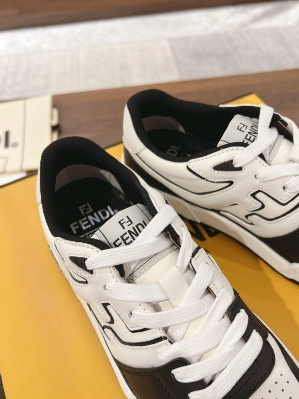 Black leather Match sneakers with white leather details