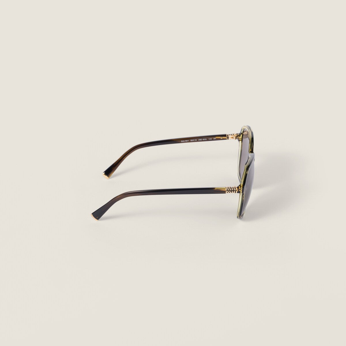 Miu Regard sunglasses in striped London with grey lenses