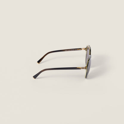 Miu Regard sunglasses in striped London with grey lenses