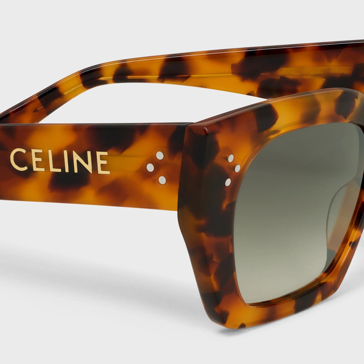 Occhiali da sole cat-eye S342 in acetato avana maculato donna
