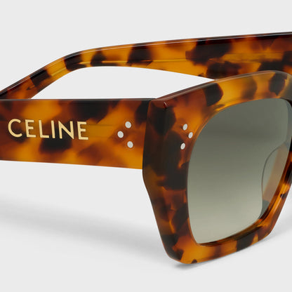 Occhiali da sole cat-eye S342 in acetato avana maculato donna